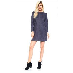 New JOH AURORA LONG SLEEVE TUNIC/DRESS CHARCOAL Size Small